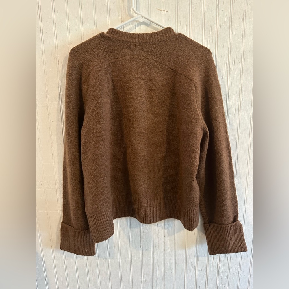 Abercrombie & Fitch Women's Scoop Crew Sweater in Chocolate Brown - Picture 5 of 5